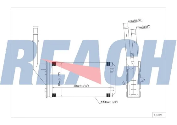1.18.15059 REACH Теплообменник, отопление салона (фото 1)