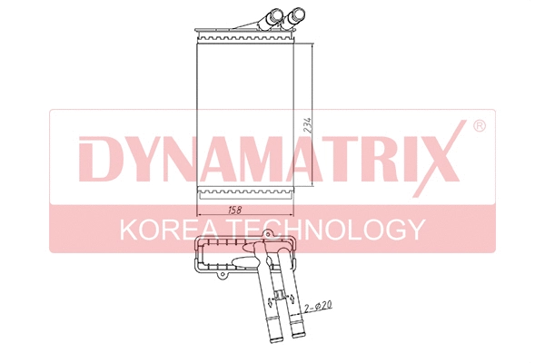 DR70224 DYNAMATRIX Теплообменник, отопление салона (фото 1)