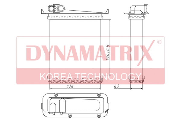 DR73640 DYNAMATRIX Теплообменник, отопление салона (фото 1)