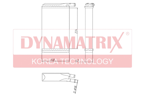 DR73940 DYNAMATRIX Теплообменник, отопление салона (фото 1)