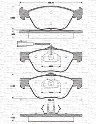 363702161158 MAGNETI MARELLI Тормозные колодки (фото 1)