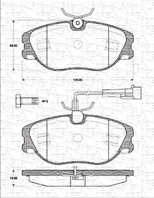 363702161190 MAGNETI MARELLI Тормозные колодки (фото 1)