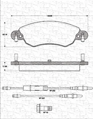 363702161226 MAGNETI MARELLI Тормозные колодки (фото 1)