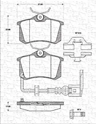 363702161257 MAGNETI MARELLI Тормозные колодки (фото 1)