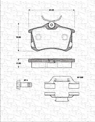 363702161258 MAGNETI MARELLI Тормозные колодки (фото 1)