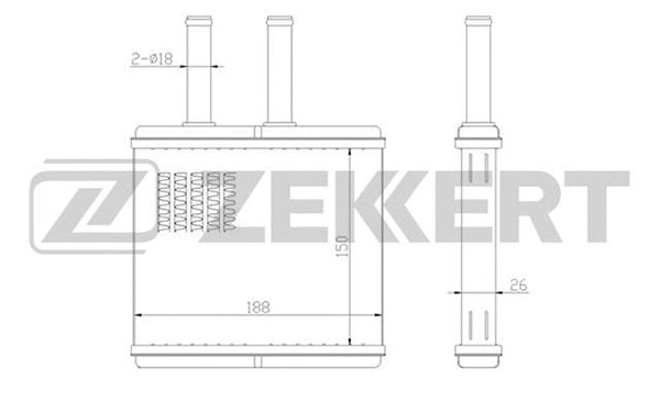 MK-5012 ZEKKERT Теплообменник, отопление салона (фото 1)