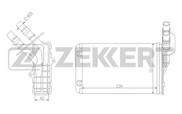 MK-5019 ZEKKERT Теплообменник, отопление салона (фото 1)