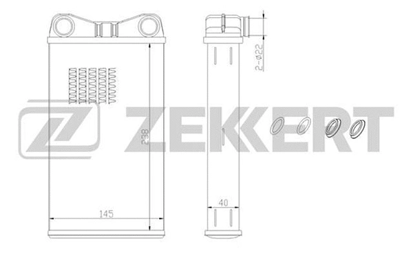 MK-5043 ZEKKERT Теплообменник, отопление салона (фото 1)