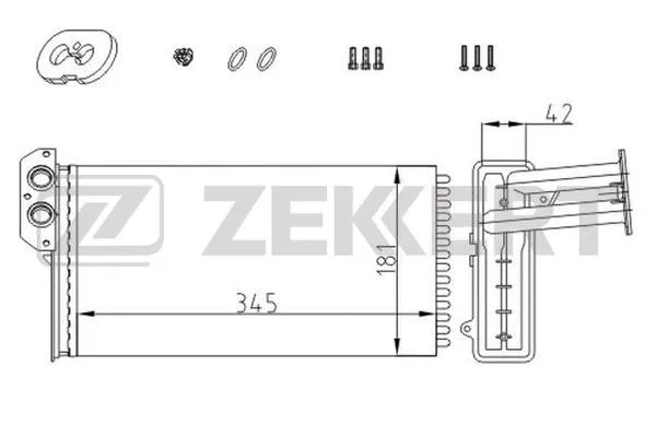 MK-5116 ZEKKERT Теплообменник, отопление салона (фото 1)