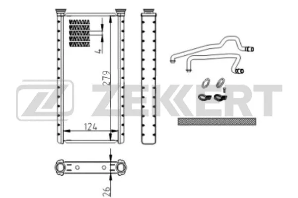 MK-5135 ZEKKERT Теплообменник, отопление салона (фото 1)