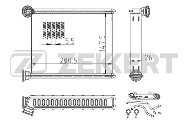 MK-5138 ZEKKERT Теплообменник, отопление салона (фото 1)
