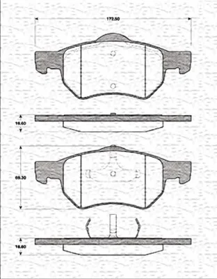 363702161295 MAGNETI MARELLI Тормозные колодки (фото 1)