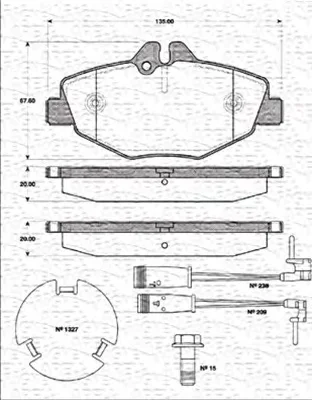 363702161299 MAGNETI MARELLI Тормозные колодки (фото 1)