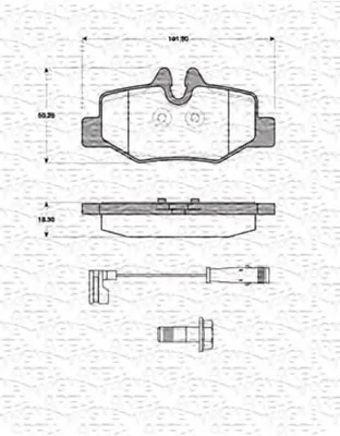 363702161425 MAGNETI MARELLI Тормозные колодки (фото 1)