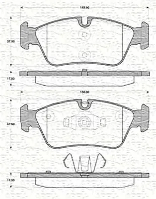 363702161427 MAGNETI MARELLI Тормозные колодки (фото 1)