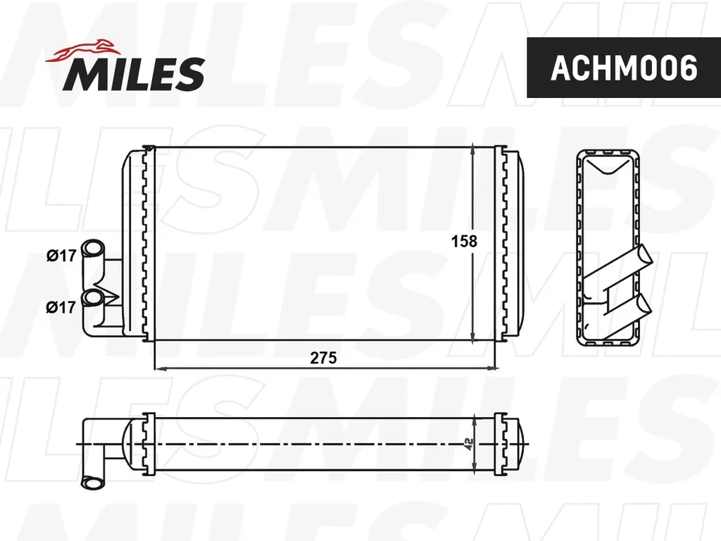 ACHM006 MILES Теплообменник, отопление салона (фото 5)