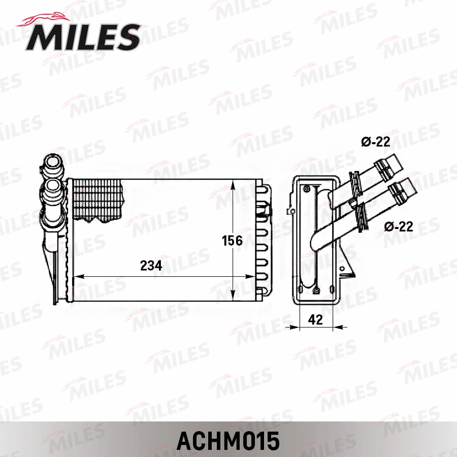 ACHM015 MILES Теплообменник, отопление салона (фото 4)