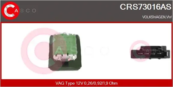 CRS73016AS CASCO Сопротивление, вентилятор салона (фото 1)