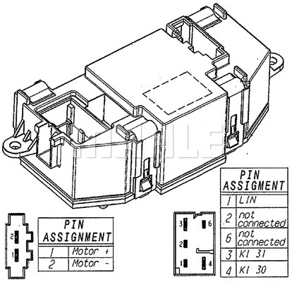 ABR 56 000P KNECHT/MAHLE Регулятор, вентилятор салона (фото 1)