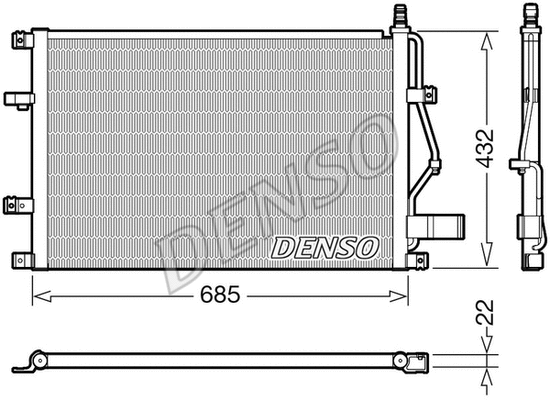 DCN33013 DENSO Конденсатор, кондиционер (фото 1)