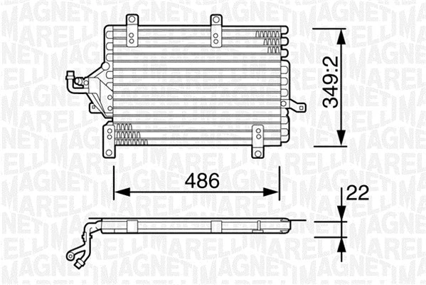 350203124000 MAGNETI MARELLI Конденсатор, кондиционер (фото 1)