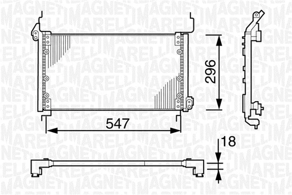 350203138000 MAGNETI MARELLI Конденсатор, кондиционер (фото 1)