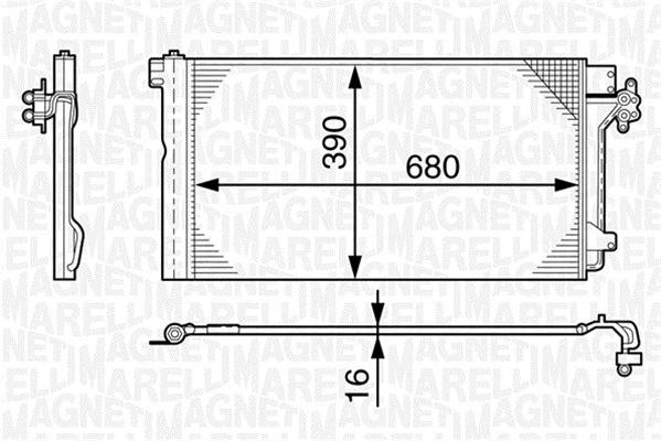 350203478000 MAGNETI MARELLI Конденсатор, кондиционер (фото 1)