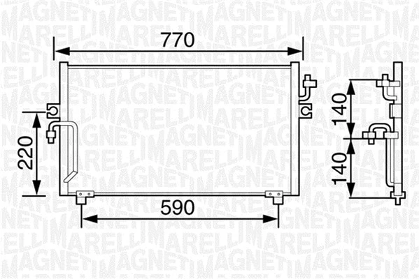 350203481000 MAGNETI MARELLI Конденсатор, кондиционер (фото 1)