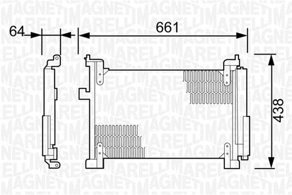 350203498000 MAGNETI MARELLI Конденсатор, кондиционер (фото 1)