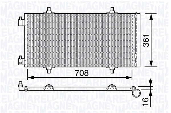 350203643000 MAGNETI MARELLI Конденсатор, кондиционер (фото 1)