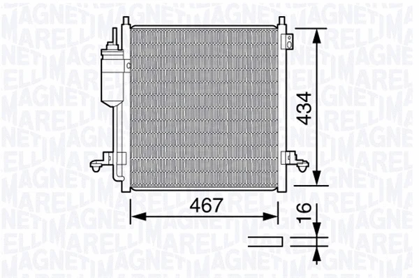 350203668000 MAGNETI MARELLI Конденсатор, кондиционер (фото 1)