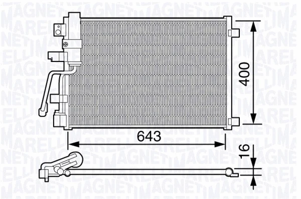 350203671000 MAGNETI MARELLI Конденсатор, кондиционер (фото 1)