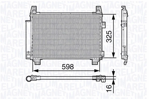 350203678000 MAGNETI MARELLI Конденсатор, кондиционер (фото 1)