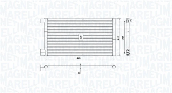 350203731000 MAGNETI MARELLI Конденсатор, кондиционер (фото 1)