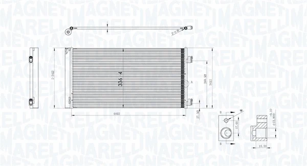 350203747000 MAGNETI MARELLI Конденсатор, кондиционер (фото 1)