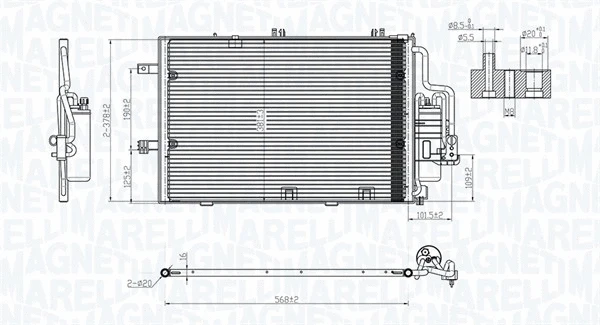 350203770000 MAGNETI MARELLI Конденсатор, кондиционер (фото 1)