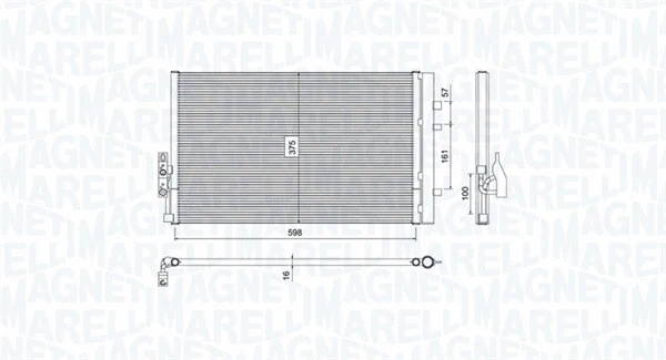 350203788000 MAGNETI MARELLI Конденсатор, кондиционер (фото 1)