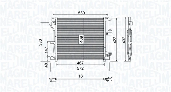 350203799000 MAGNETI MARELLI Конденсатор, кондиционер (фото 1)