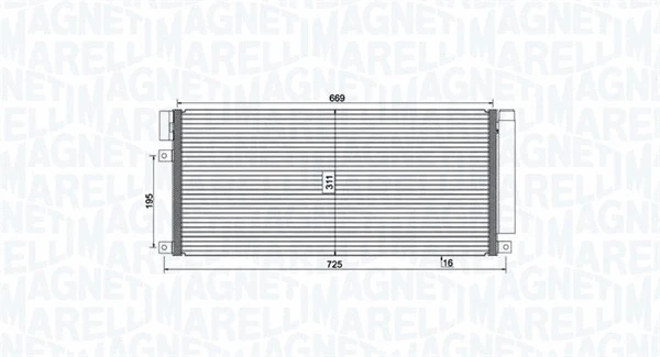 350203806000 MAGNETI MARELLI Конденсатор, кондиционер (фото 1)