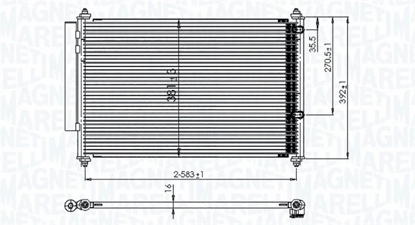 350203850000 MAGNETI MARELLI Конденсатор, кондиционер (фото 1)