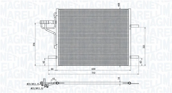 350203876000 MAGNETI MARELLI Конденсатор, кондиционер (фото 1)