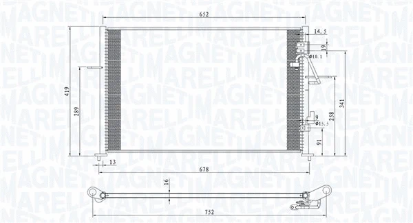 350203878000 MAGNETI MARELLI Конденсатор, кондиционер (фото 1)