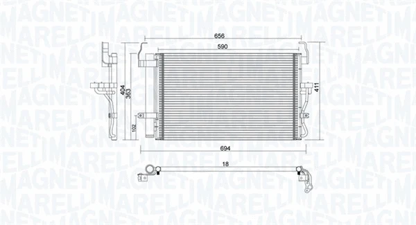 350203894000 MAGNETI MARELLI Конденсатор, кондиционер (фото 1)