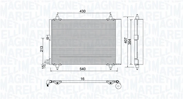 350203920000 MAGNETI MARELLI Конденсатор, кондиционер (фото 1)