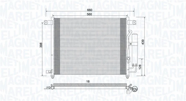 350203943000 MAGNETI MARELLI Конденсатор, кондиционер (фото 1)