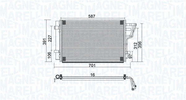 350203951000 MAGNETI MARELLI Конденсатор, кондиционер (фото 1)