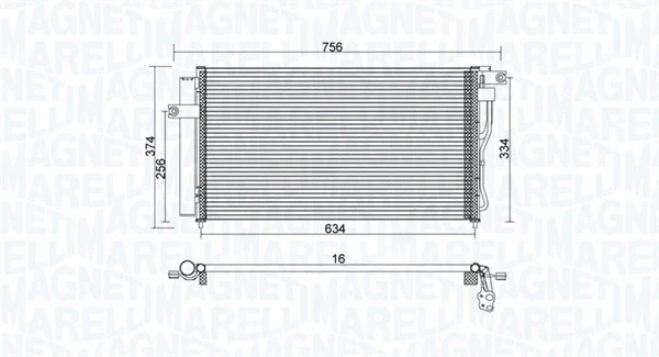 350203953000 MAGNETI MARELLI Конденсатор, кондиционер (фото 1)