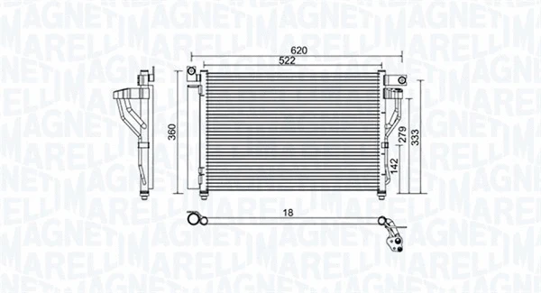 350203957000 MAGNETI MARELLI Конденсатор, кондиционер (фото 1)