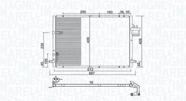 350203979000 MAGNETI MARELLI Конденсатор, кондиционер (фото 1)