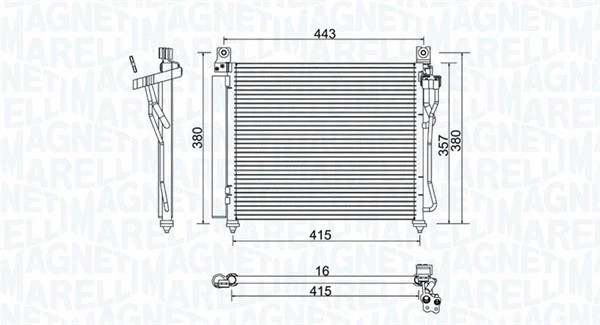 350203980000 MAGNETI MARELLI Конденсатор, кондиционер (фото 1)